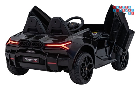 [A500] Lamborghini Revuelto XL dwuosobowe na akumulator 4x200W 24V/7Ah EVA Bluetooth ekoskóra pilot - czarny