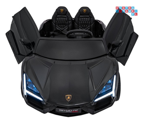 [A500] Lamborghini Revuelto XL dwuosobowe na akumulator 4x200W 24V/7Ah EVA Bluetooth ekoskóra pilot - czarny