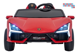 [A500] Lamborghini Revuelto XL dwuosobowe na akumulator 4x200W 24V/7Ah EVA Bluetooth ekoskóra pilot - czerwony