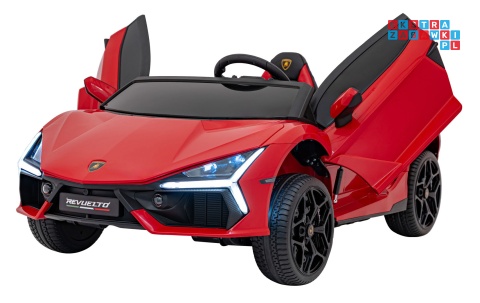 [A500] Lamborghini Revuelto XL dwuosobowe na akumulator 4x200W 24V/7Ah EVA Bluetooth ekoskóra pilot - czerwony