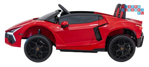 [A500] Lamborghini Revuelto XL dwuosobowe na akumulator 4x200W 24V/7Ah EVA Bluetooth ekoskóra pilot - czerwony