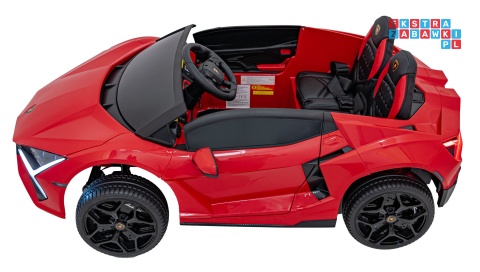 [A500] Lamborghini Revuelto XL dwuosobowe na akumulator 4x200W 24V/7Ah EVA Bluetooth ekoskóra pilot - czerwony