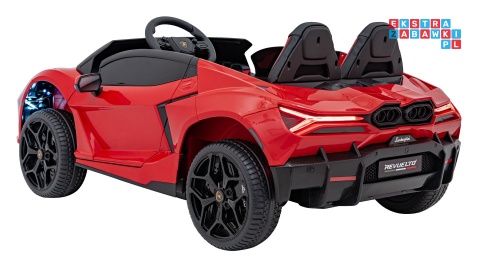 [A500] Lamborghini Revuelto XL dwuosobowe na akumulator 4x200W 24V/7Ah EVA Bluetooth ekoskóra pilot - czerwony