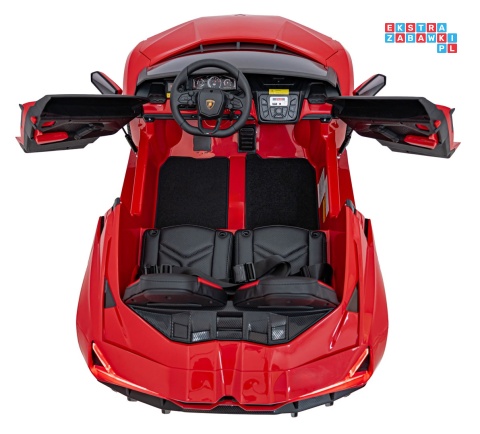 [A500] Lamborghini Revuelto XL dwuosobowe na akumulator 4x200W 24V/7Ah EVA Bluetooth ekoskóra pilot - czerwony