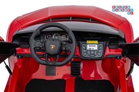 [A500] Lamborghini Revuelto XL dwuosobowe na akumulator 4x200W 24V/7Ah EVA Bluetooth ekoskóra pilot - czerwony