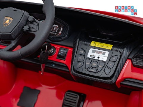 [A500] Lamborghini Revuelto XL dwuosobowe na akumulator 4x200W 24V/7Ah EVA Bluetooth ekoskóra pilot - czerwony
