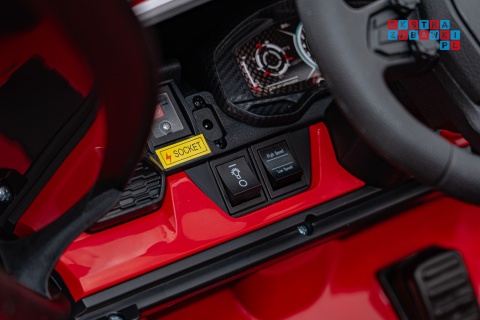 [A500] Lamborghini Revuelto XL dwuosobowe na akumulator 4x200W 24V/7Ah EVA Bluetooth ekoskóra pilot - czerwony