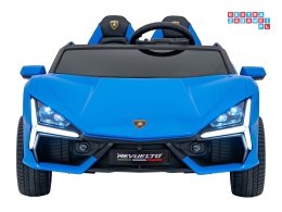 [A500] Lamborghini Revuelto XL dwuosobowe na akumulator 4x200W 24V/7Ah EVA Bluetooth ekoskóra pilot - niebieski
