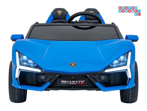 [A500] Lamborghini Revuelto XL dwuosobowe na akumulator 4x200W 24V/7Ah EVA Bluetooth ekoskóra pilot - niebieski