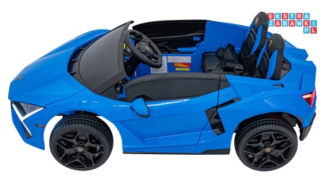 [A500] Lamborghini Revuelto XL dwuosobowe na akumulator 4x200W 24V/7Ah EVA Bluetooth ekoskóra pilot - niebieski