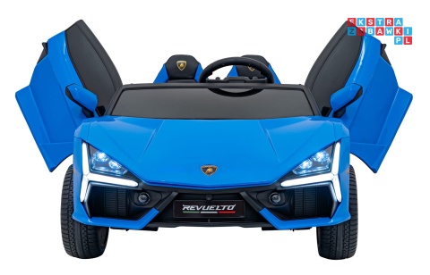 [A500] Lamborghini Revuelto XL dwuosobowe na akumulator 4x200W 24V/7Ah EVA Bluetooth ekoskóra pilot - niebieski