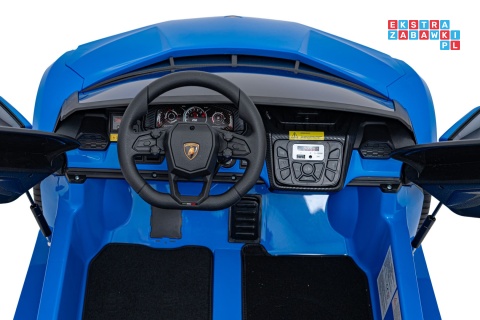 [A500] Lamborghini Revuelto XL dwuosobowe na akumulator 4x200W 24V/7Ah EVA Bluetooth ekoskóra pilot - niebieski