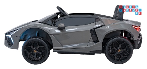 [A500] Lamborghini Revuelto XL dwuosobowe na akumulator 4x200W 24V/7Ah EVA Bluetooth ekoskóra pilot - szary