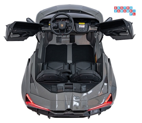 [A500] Lamborghini Revuelto XL dwuosobowe na akumulator 4x200W 24V/7Ah EVA Bluetooth ekoskóra pilot - szary