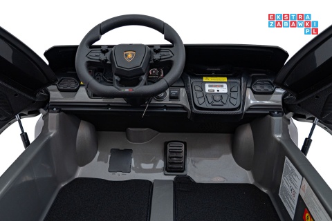 [A500] Lamborghini Revuelto XL dwuosobowe na akumulator 4x200W 24V/7Ah EVA Bluetooth ekoskóra pilot - szary