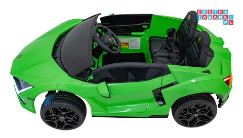 [A500] Lamborghini Revuelto XL dwuosobowe na akumulator 4x200W 24V/7Ah EVA Bluetooth ekoskóra pilot - zielony