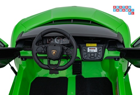 [A500] Lamborghini Revuelto XL dwuosobowe na akumulator 4x200W 24V/7Ah EVA Bluetooth ekoskóra pilot - zielony