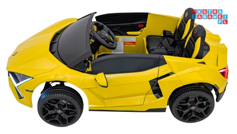 [A500] Lamborghini Revuelto XL dwuosobowe na akumulator 4x200W 24V/7Ah EVA Bluetooth ekoskóra pilot - żółty
