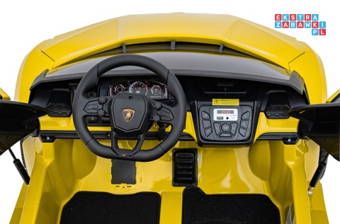 [A500] Lamborghini Revuelto XL dwuosobowe na akumulator 4x200W 24V/7Ah EVA Bluetooth ekoskóra pilot - żółty