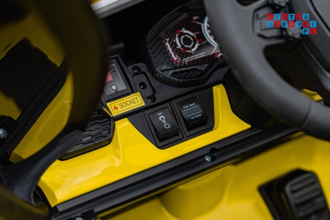[A500] Lamborghini Revuelto XL dwuosobowe na akumulator 4x200W 24V/7Ah EVA Bluetooth ekoskóra pilot - żółty