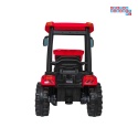 [JS3158B] Mega traktor D68 2x200W 24V/7Ah z łyżką i przyczepką ekoskóra, pilot, LED - czerwony