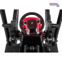[JS3158B] Mega traktor D68 2x200W 24V/7Ah z łyżką i przyczepką ekoskóra, pilot, LED - czerwony
