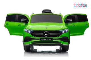 Zielony Mercedes Benz EQA 250 na akumulator - 4x35W, 12V/10Ah, ekoskóra, EVA, LED, Bluetooth, pilot - [XMX-625]
