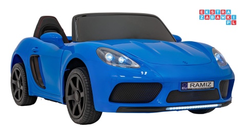 [A021A.EXL] Autko Perfecta lakierowany dwuosobowy na akumulator 180W 24V/7Ah bezszczotkowy silnik pompowane koła - niebieski