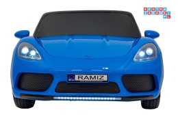 [A021A.EXL] Autko Perfecta lakierowany dwuosobowy na akumulator 180W 24V/7Ah bezszczotkowy silnik pompowane koła - niebieski