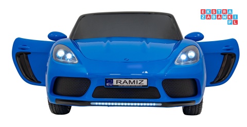 [A021A.EXL] Autko Perfecta lakierowany dwuosobowy na akumulator 180W 24V/7Ah bezszczotkowy silnik pompowane koła - niebieski