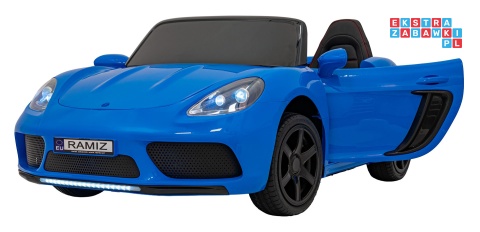 [A021A.EXL] Autko Perfecta lakierowany dwuosobowy na akumulator 180W 24V/7Ah bezszczotkowy silnik pompowane koła - niebieski