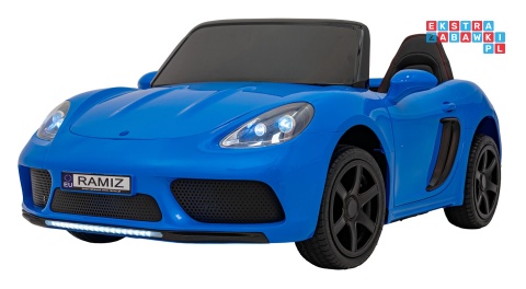 [A021A.EXL] Autko Perfecta lakierowany dwuosobowy na akumulator 180W 24V/7Ah bezszczotkowy silnik pompowane koła - niebieski