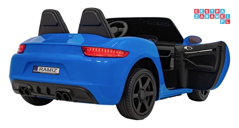 [A021A.EXL] Autko Perfecta lakierowany dwuosobowy na akumulator 180W 24V/7Ah bezszczotkowy silnik pompowane koła - niebieski