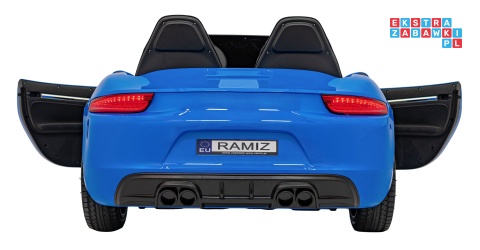 [A021A.EXL] Autko Perfecta lakierowany dwuosobowy na akumulator 180W 24V/7Ah bezszczotkowy silnik pompowane koła - niebieski