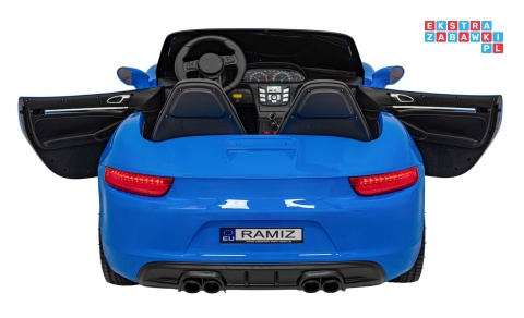 [A021A.EXL] Autko Perfecta lakierowany dwuosobowy na akumulator 180W 24V/7Ah bezszczotkowy silnik pompowane koła - niebieski