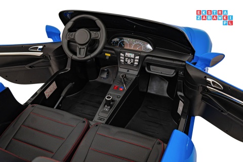 [A021A.EXL] Autko Perfecta lakierowany dwuosobowy na akumulator 180W 24V/7Ah bezszczotkowy silnik pompowane koła - niebieski