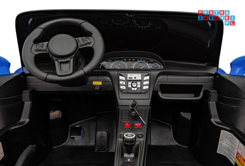 [A021A.EXL] Autko Perfecta lakierowany dwuosobowy na akumulator 180W 24V/7Ah bezszczotkowy silnik pompowane koła - niebieski