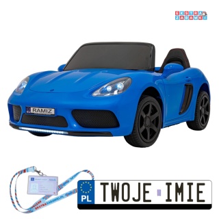 Niebieskie Autko Perfecta na akumulator - 180W, 24V/7Ah, bezszczotkowy silnik, pompowane koła - [A021A.EXL]