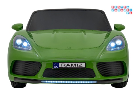 [A021A.EXL] Autko Perfecta lakierowany dwuosobowy na akumulator 180W 24V/7Ah bezszczotkowy silnik pompowane koła - zielony