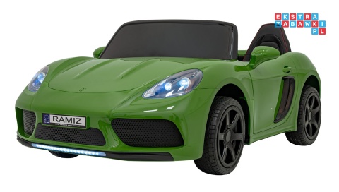 [A021A.EXL] Autko Perfecta lakierowany dwuosobowy na akumulator 180W 24V/7Ah bezszczotkowy silnik pompowane koła - zielony