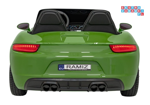 [A021A.EXL] Autko Perfecta lakierowany dwuosobowy na akumulator 180W 24V/7Ah bezszczotkowy silnik pompowane koła - zielony