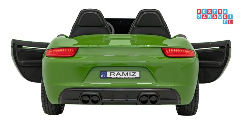 [A021A.EXL] Autko Perfecta lakierowany dwuosobowy na akumulator 180W 24V/7Ah bezszczotkowy silnik pompowane koła - zielony