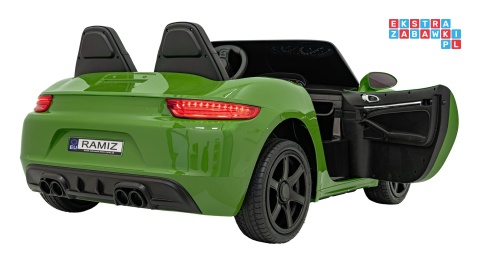 [A021A.EXL] Autko Perfecta lakierowany dwuosobowy na akumulator 180W 24V/7Ah bezszczotkowy silnik pompowane koła - zielony