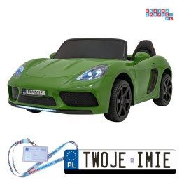 [A021A.EXL] Autko Perfecta lakierowany dwuosobowy na akumulator 180W 24V/7Ah bezszczotkowy silnik pompowane koła - zielony