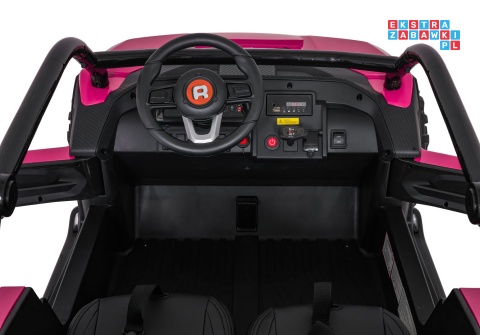 [JL218] Buggy RACING Road 2000 dwuosobowy na akumulator 4x120W 24V/7Ah pilot MP3 wolny start - różowy