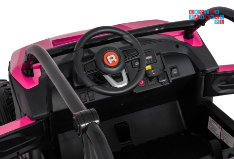 [JL218] Buggy RACING Road 2000 dwuosobowy na akumulator 4x120W 24V/7Ah pilot MP3 wolny start - różowy