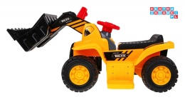 [609BM] Mały spychacz jeździk na akumulator 1x25W 6V/4Ah Kask Ruchoma łyżka Dźwięki - żółty