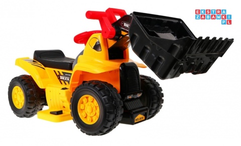 [609BM] Mały spychacz jeździk na akumulator 1x25W 6V/4Ah Kask Ruchoma łyżka Dźwięki - żółty