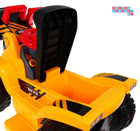 [609BM] Mały spychacz jeździk na akumulator 1x25W 6V/4Ah Kask Ruchoma łyżka Dźwięki - żółty