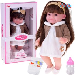 [ZA5832] Urocza lalka Tosia z miękkiej gumy długie włosy sukienka 30 cm